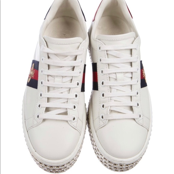 gucci platform rhinestone sneakers